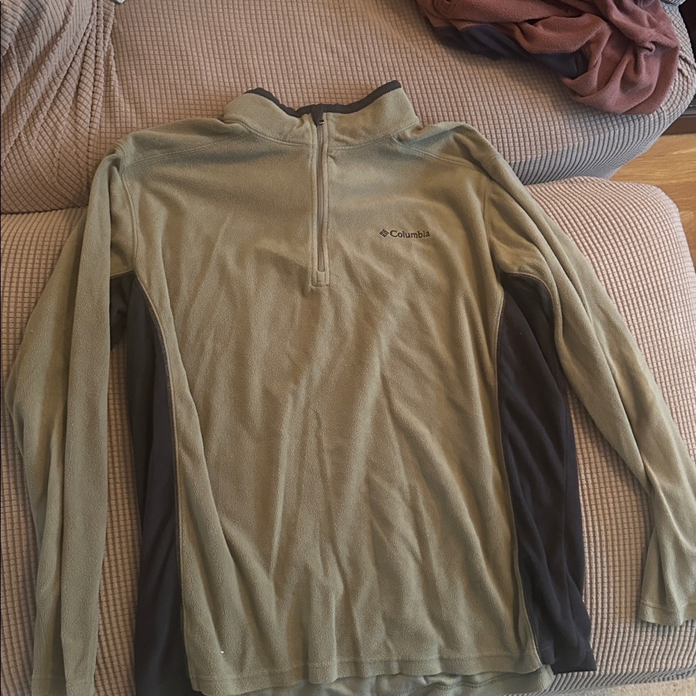 Columbia Sage Green and Black Quarter-Zip Pullover